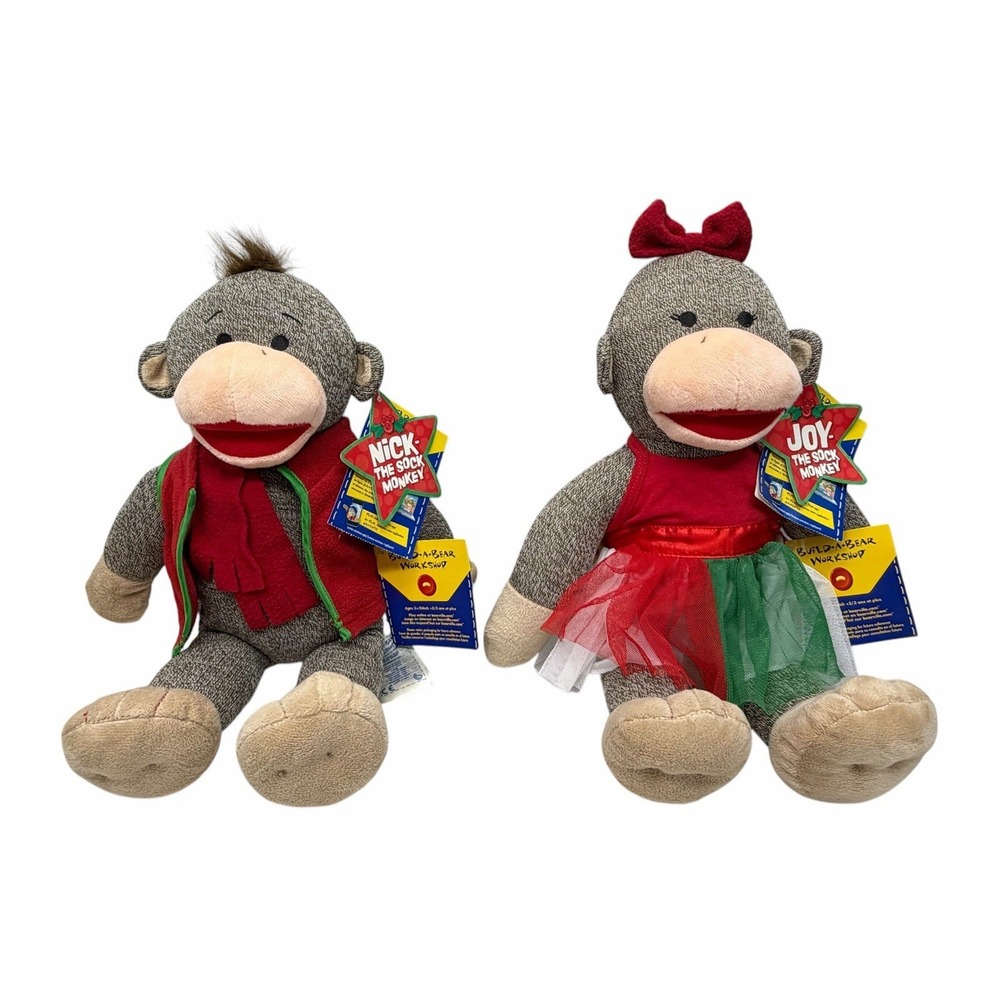 Build A Bear Joy & Nick The Sock Monkey 16" With Clothes New With Tags 9/13
